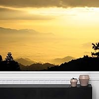 Wall Mural Sunset Sunrise Background Nature Scenery Removable Self-Adhesive Wallpaper Wall Decoration for Bedroom Living Room - 66x96 inches