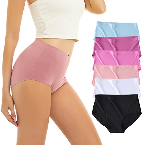 Libsofter Women Seamless Invisible Panties No Show High Waist Breathable Underwear Soft Stretch Hipster Underwears 6 8Pack