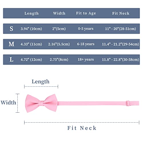 Image of WELROG Classic Pre-Tied Bow Tie for Children & Adults Solid Color Adjustable Bowtie