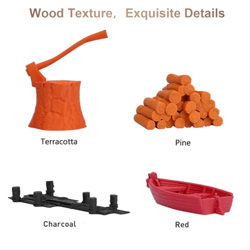 Image of ERYONE Wood PLA Filament 3D Printer PLA Filament 1.75mm + /- 0.03mm, PLA Filament 1KG Cardboard Spool(2.2LBS), Charcoal Grey Wood