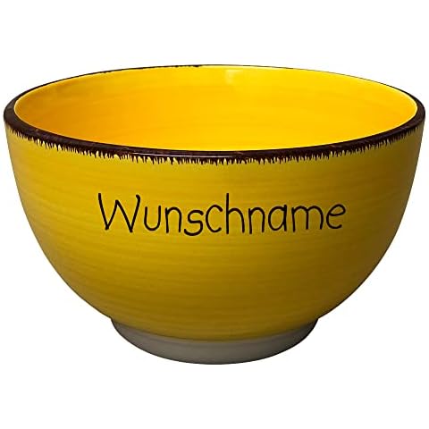 Doriantrade Müslischale Dessertschale Porridge Schale Schüssel Gelb personalisierbar Cover