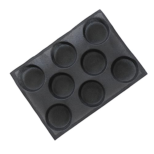 Garneck 1pc Silicone Burger Bun Mold Nonstick Baking Mold for Healthy Breads Compartment Design for Easy Baking for Home Restaurant and Cake Shops Black