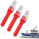 SMILEASE Boat Flares, 2025 New LED Boat Flares Coast Guard Approved Marine, Upgraded Boats Safety Kit, Waterproof Emergency Signals for Fishing Nets, Buoys and Boats (Red light, 3pcs)