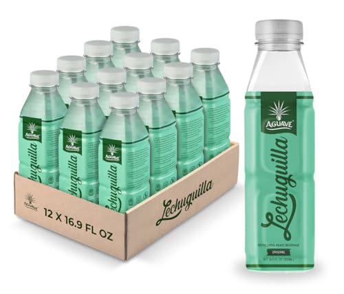 AGUAVE Lechuguilla, Prebiotic Agave Drink, 16.9Fl Oz | Nonalcoholic, Fermented Agave | Low Sugar | Traditional Mexican Soft Drink (12 pack, Lechuguilla Original)