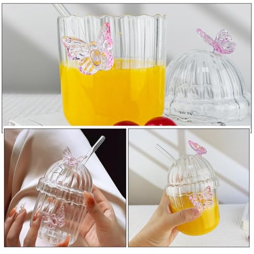 Gobelet en verre avec paille pour café glacé et thé chaud au bureau - 4