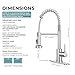 KHQF Kitchen Faucet with Pull Down Sprayer,Commercial Single Handle Stainless Steel Kitchen Faucets with Deck Plate (Brush Nickel)