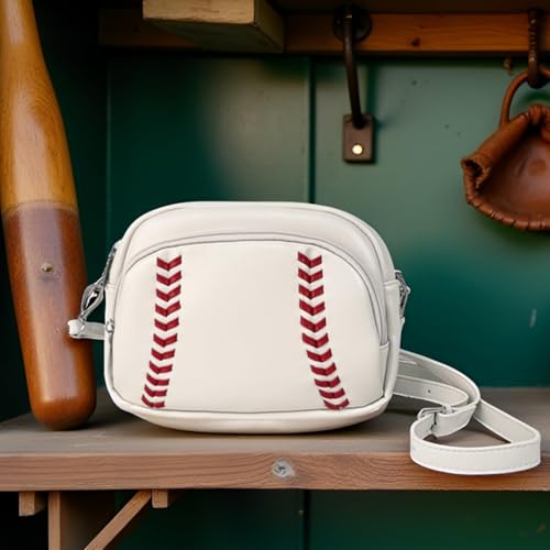 Eiyye Baseball Crossbody Bag for Women Sports Small Purse with Adjustable Strap Lightweight Shoulder Bag for Game Day, Travel & Everyday(Cream)4
