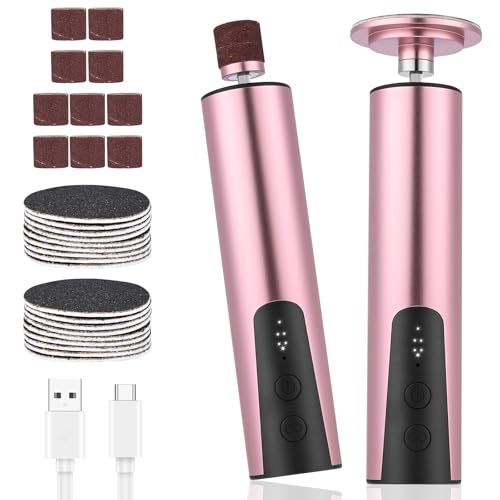 Blumacht Lima Electrica Pies Sin Cable, Lima Pies Durezas Recargable con 6 Velocidad Ajustable y 20 Papel de Lija Pedicura Profesional Quita Durezas Electrico para Exfoliante Eliminar Durezas y Callos