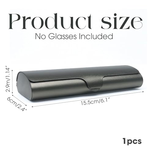 Image of Marsrut Slim Eyeglass Case, Metal Aluminum Eyeglass Hard Shell, Thin Light Matte Spectacle Glasses Cases for Nearsighted Men Women (Dark Green-Grey)