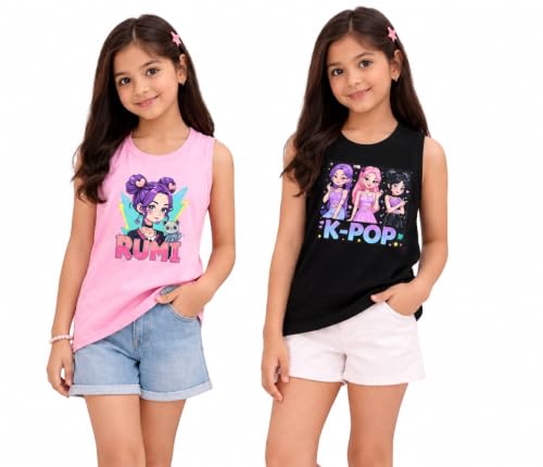 Image of Girls Sleeveless Graphic T-Shirts