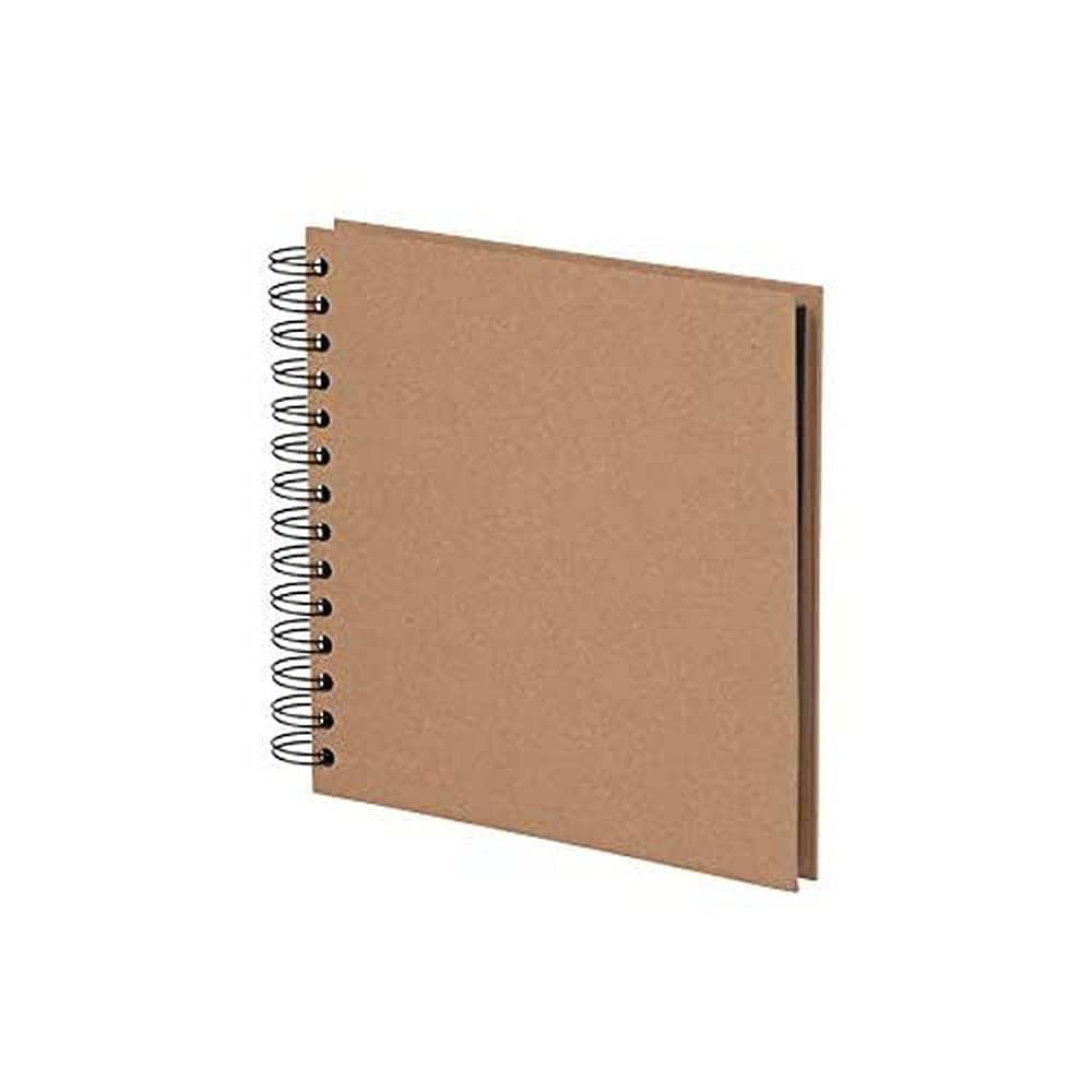 Rössler Papier 1329452625 - S.O.H.O. Wire-O fotoalbum 180 x 180 mm, 60 zwarte pagina's, Kraft, 1 stuk