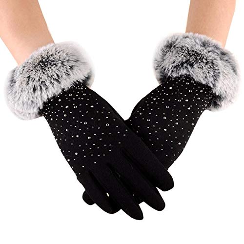 Guantes de ciclismo para mujer PooBa en color rojo con forro de terciopelo térmico