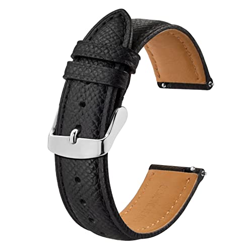 BISONSTRAP Watch Straps with Quick Release, Texture Leather Watchbands for Men Women, 18mm 20mm 22mm