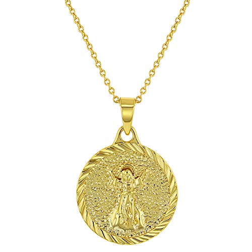 In Season Jewelry - Medalla de protección infantil chapada en oro de...