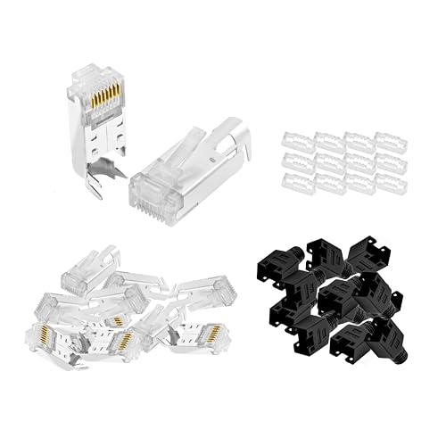 BIGtec RJ45 Stecker Netzwerkstecker 50 St&uuml;ck Hirose TM11 schwarz Hochgeschwindigkeits Verbindung f&uuml;r Fast Ethernet 100BASE-TX AWG 26-27
