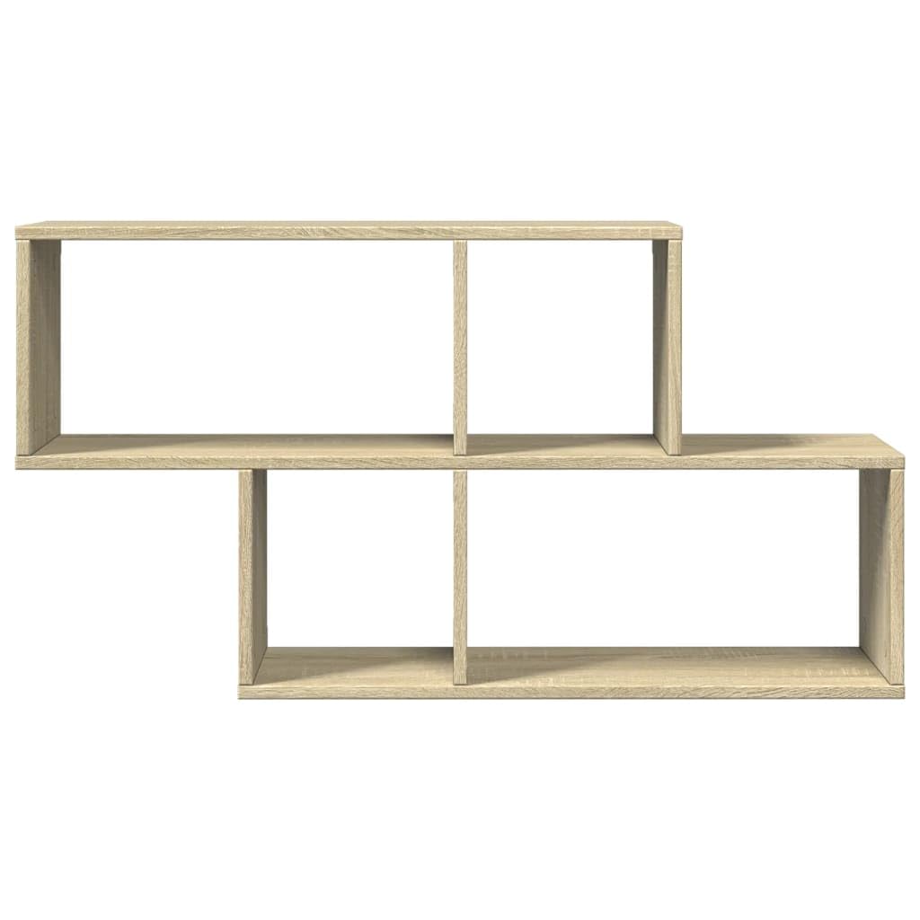 Estantería de pared de roble Sonoma, 100 x 20 x 53 cm, material de madera, fuerte agarre, 85 kg, diseño moderno que ahorra espacio para salón, pasillo, cocina y baño