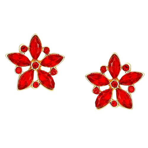 Estele Earrings Jewellery For Women Gold Tone Red Marquise Flower Stud Earrings for Girls and Women-5010172-IG-RD ER (B08HJ2GDJK) Amazon Price History, Amazon Price Tracker