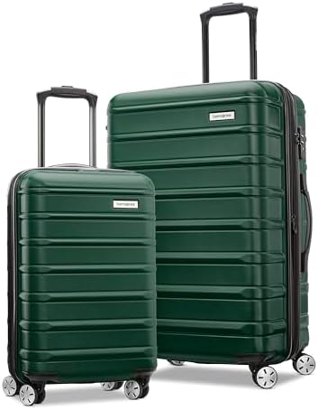 Samsonite Omni 2 Hardside 2 Piece Set - Includes Global Carry-On & Medium Checked Suitcases - 360° Dual Spinner Wheels - Integrated TSA Lock & Expansion - Amazon Exclusive - Emerald Green