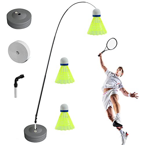 Entrenador de bádminton – Equipo adicional de bádminton individual – Entrenador de bádminton portátil con base, regalo para familia y amigos