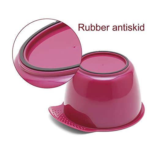 Cestomen Premium Salon Hair Dye Kit, 5 Pack Hair Coloring Brush And Bowl Set For Diy Hair Dyeing, Bleach, 3 Hair Color Applicator Brush, 1 Whisk, 1 Color Mixing Bowl (Purplish Red) #TOP4