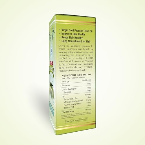 Image of LAXMI ORGANIC Pure Olive Oil 3 Litre Family Pack | Cold Pressed Jaitun Ka Tel | 100% Pure Edible Oil for Cooking, Hair & Skin Care | Rich in Antioxidants & Vitamin E | Daily Use Oil