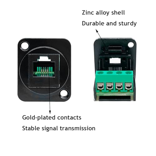 PENGLIN 2PCS RJ11 6P4C Panel Mount Connector miniatura 5