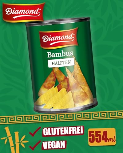 DIAMOND Bambushälften, eingelegtes Asia Gemüse im Glas, geeignet für Wok-Gerichte, low carb - 1 x 540 g