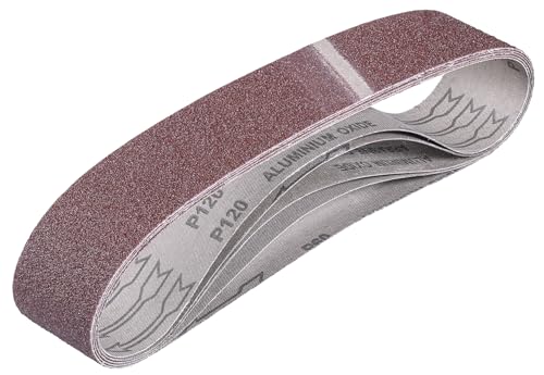 Einhell - Juego de 5 bandas de lijado (accesorios para lijadora de banda, 5 bandas de lijado para lijadora de banda, 50 x 686 mm, 2 P60, 2 P80, 1 P120)