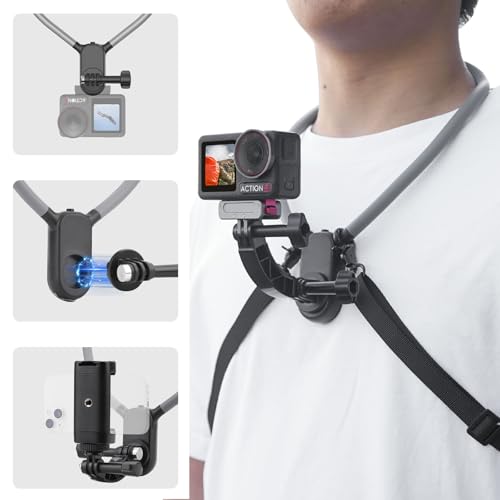 Soporte de cuello magnético BRDRC para tomas POV estables con GoPro y DJI