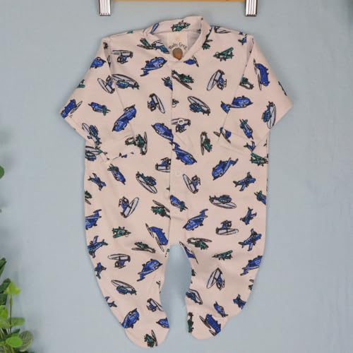 Kit 5 Macacão Malha Estampado Com Pé Masculino Menino Para Bebês (0 a 9 Meses). (M)