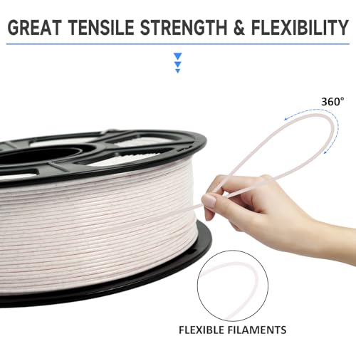 Image of GIANTARM 3D Printer Filament 1.75mm,Marble White-Brown Stone Color PLA Filament 1kg(2.2lbs), Dimensional Accuracy + /- 0.02 mm,Fits for Most FDM 3D Printers