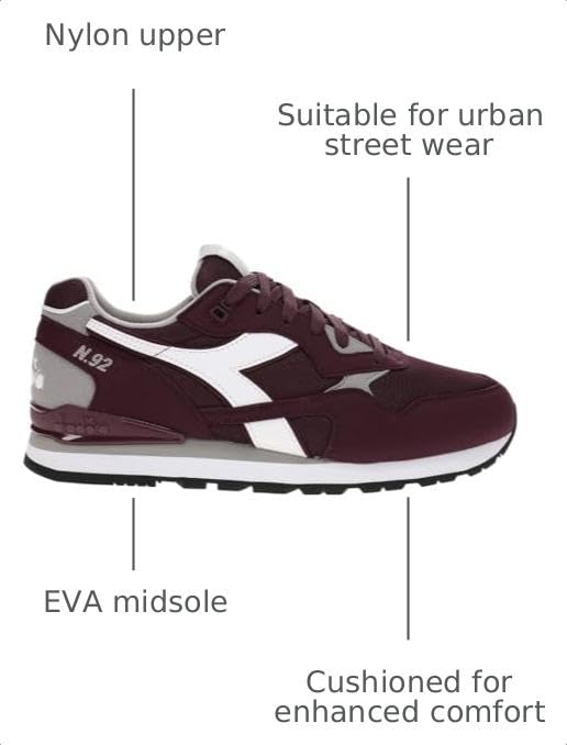 Image of Diadora Mens N.92 Lace Up Dd Comfort Sneakers Shoes Casual