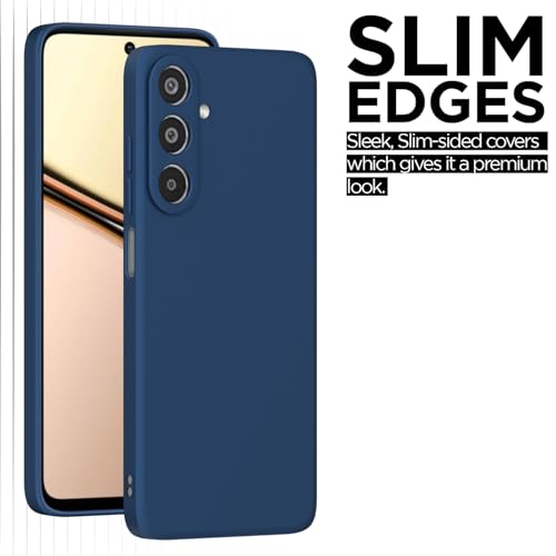 Image of Outlouders Back Cover for Samsung Galaxy M35 5G | Camera Protection | Durable Soft Matte Silicone Bumper Case (Blue)