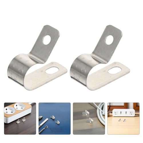 Clips tipo R UKCOCO de acero inoxidable con tornillos para organizar 200 cables 8