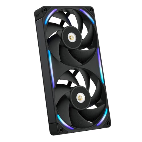 Image of NZXT F240X Performance Single-Frame Fan - 2X 120mm PWM RGB PC Case Fans - Max Airflow & Static Pressure - Low Noise - LCP Frame & Blades - Magnetic Fluid Dynamic Bearing - 30mm Thick - Black