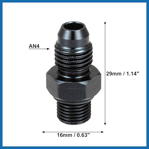 A ABSOPRO Auto Schwarz AN4 Stecker zu M10x1.0mm Stecker Flare Union Kupplung Artikelaustausch