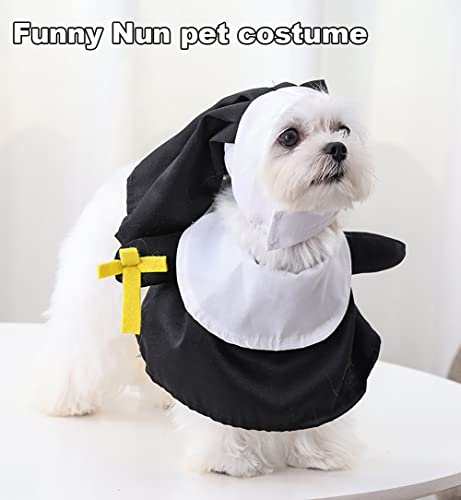 Disfraz de monja para perro talla única miniatura 2