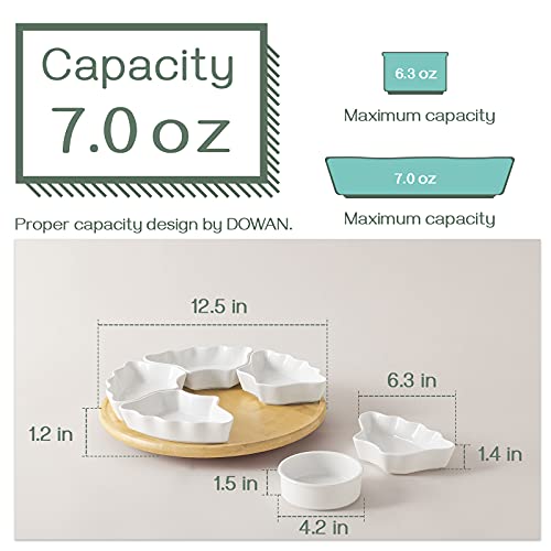 Dowan 360° Rotatable Serving Tray And Platters, 12 Inch Divided Serving Bowls For Party, Kitchen Decor, Removable Serving Dishes For Chips And Dip, Fruit thumb #2