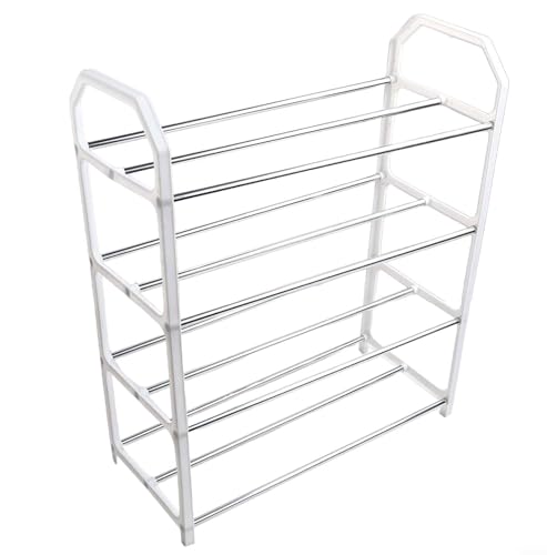 Zapatero de metal vertical que ahorra espacio, organizador de zapatos con múltiples niveles para sala de estar, dormitorio, armario, garaje, negro resistente, marco de metal para tenis, botas y