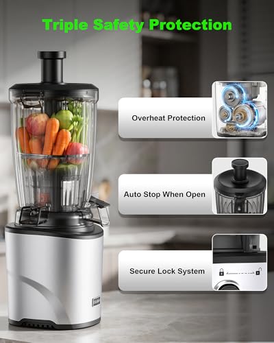 Image of Cold Press Juicer 2026 Upgrade 6.5 inch Wide Feed Chute Masticating Juicer