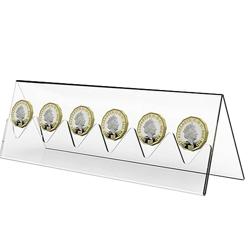Base transparente para exhibir 6 monedas con ranuras miniatura 1