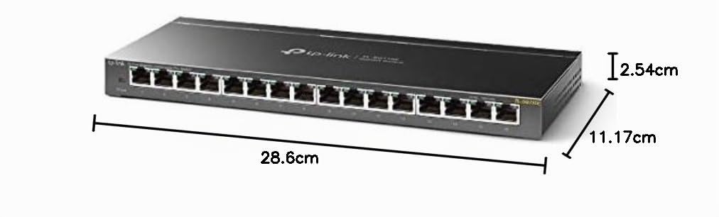 TP-Link TL-SG116E 8-Puerto Gigabit inteligente / Unmanaged PRO Switch (Plug&Play, Gigabit Puerto, Caso mental, VLAN, QoS)