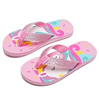 WateLves Flip Flops Kinder Zehentrenner Mädchen Jungen Badelatschen Sommer Strand und Pool Rutschfeste Zehensandalen(Rosa Einhorn, 31EU)