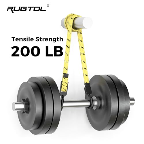 Image of Rugtol Bungee Cords with Hooks, 48 Inch Adjustable Flat Bungee Straps with Quick Release Buckle, Yellow Black Heavy Duty Elastic Cords with Metal Hooks for Bike Rack, Outdoor, Camping, Tarp, 6 Pack