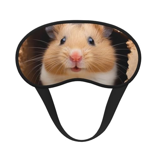 Sleep Mask for Side Sleeper Silk Sleeping Eye Masks with Elastic Strap Super Soft Eye Sleep Shade Cover Funny Hamste Blackout Night Blindfold for Women Men Travel