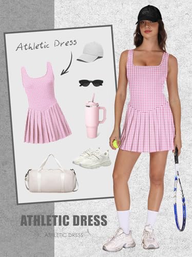 Image of NIASHOT Athletic Dress for Women with Shorts Sleeveless Womens Golf Dress
