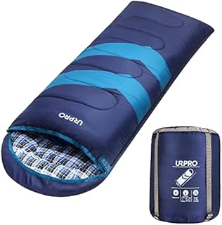 URPRO 2.1kg Flannel Cotton Winter All 4 Seasons Sleeping Bag -10°C - 15°C 210T Polyester (Superior Material), Skin-Friendly Water Resistant, Ideal for Outdoor Activities