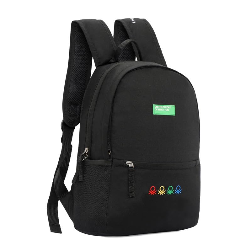 Image of UNITED COLORS OF BENETTON Citron Unisex Polyester 2 Compartment 12 L Casual Backpack - Black