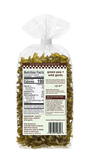 Al Dente Plant Based Pasta Green Pea + Wild Garlic, 8 Ounce (Pack of 6)