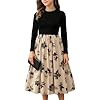 Seechoslo New 8-14Years Girls Elegant Dress Short Sleeve A-Line Floral Midi Party Special Occasion (US, Age, 11 Years, Black-Long Sleeve)